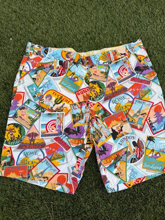 Loudmouth Other - Loudmouth Multicolor Travel-Stamp Print Men’s Golf Shorts size 40